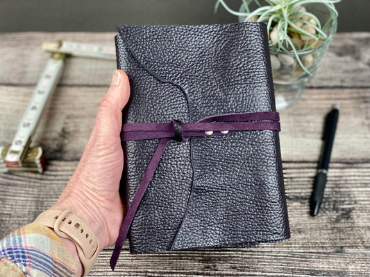 5x7 Lined Journal - Blackberry Leather