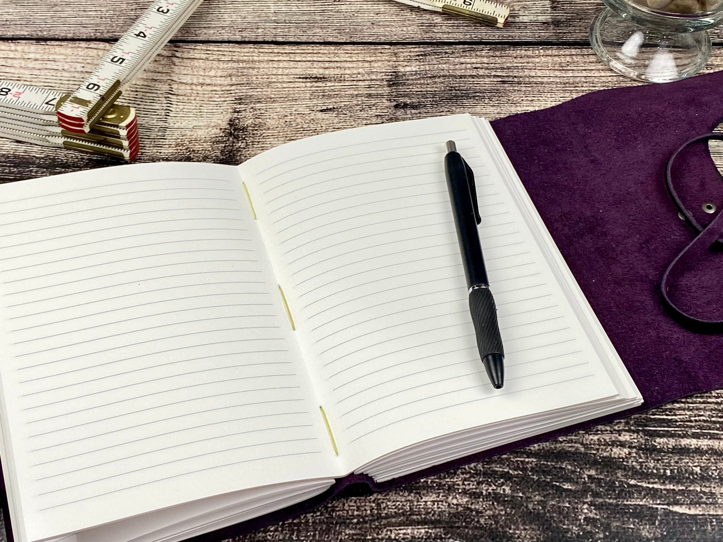 5x7 Lined Journal - Blackberry Leather