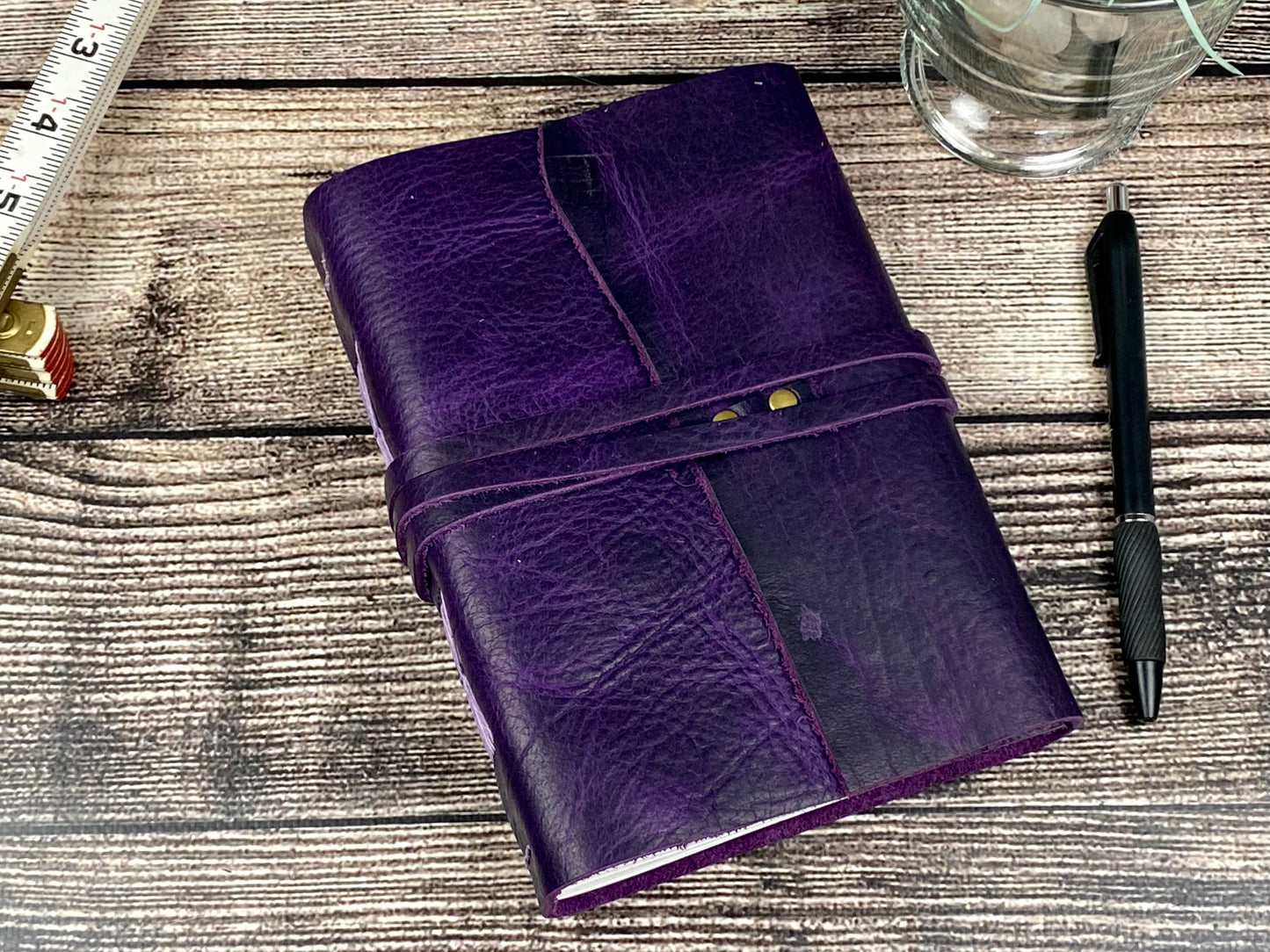 5x7 Lined Journal - Grape Bison Leather