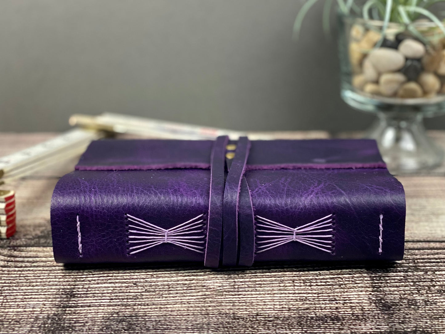 5x7 Lined Journal - Grape Bison Leather