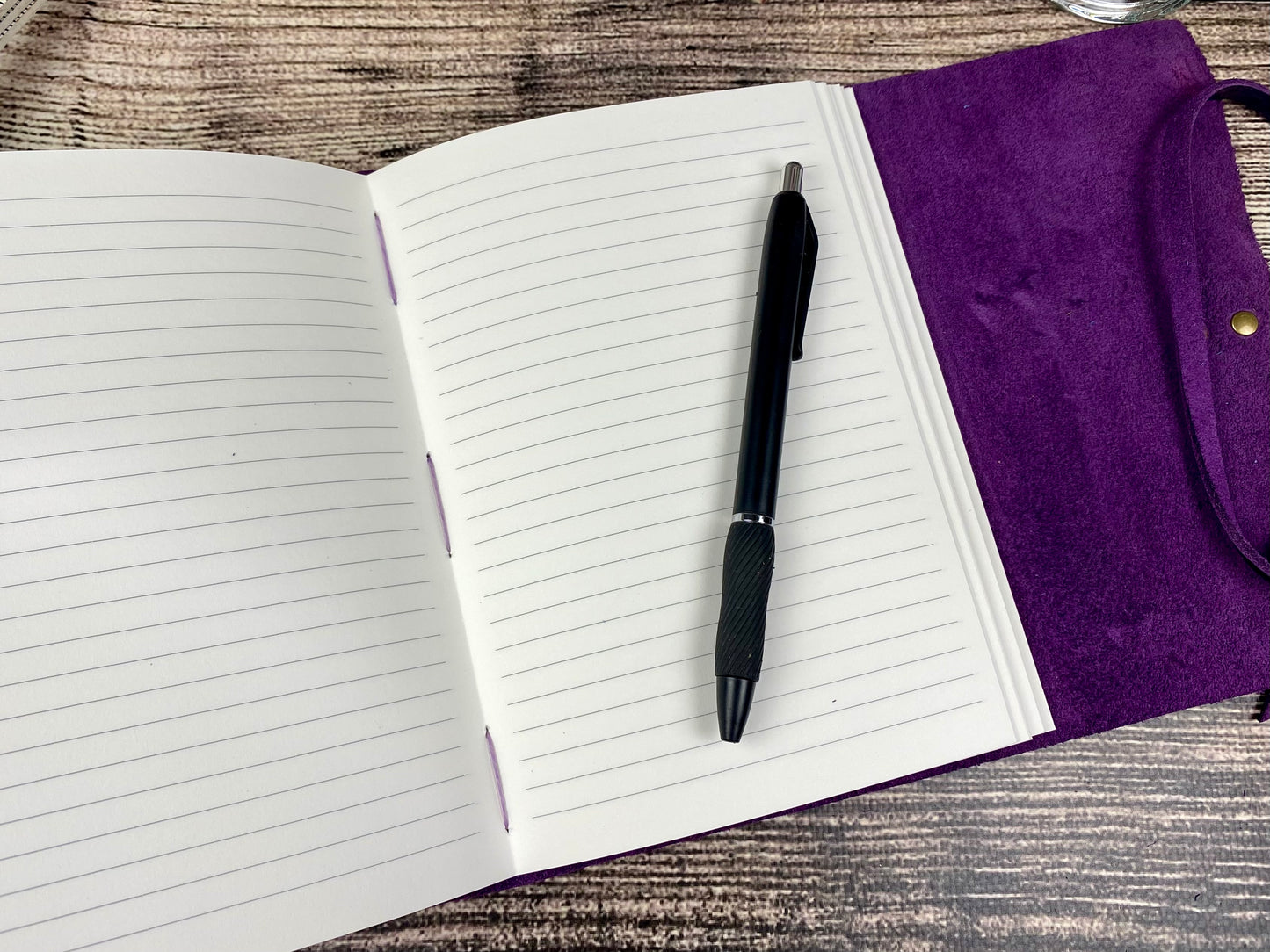 5x7 Lined Journal - Grape Bison Leather