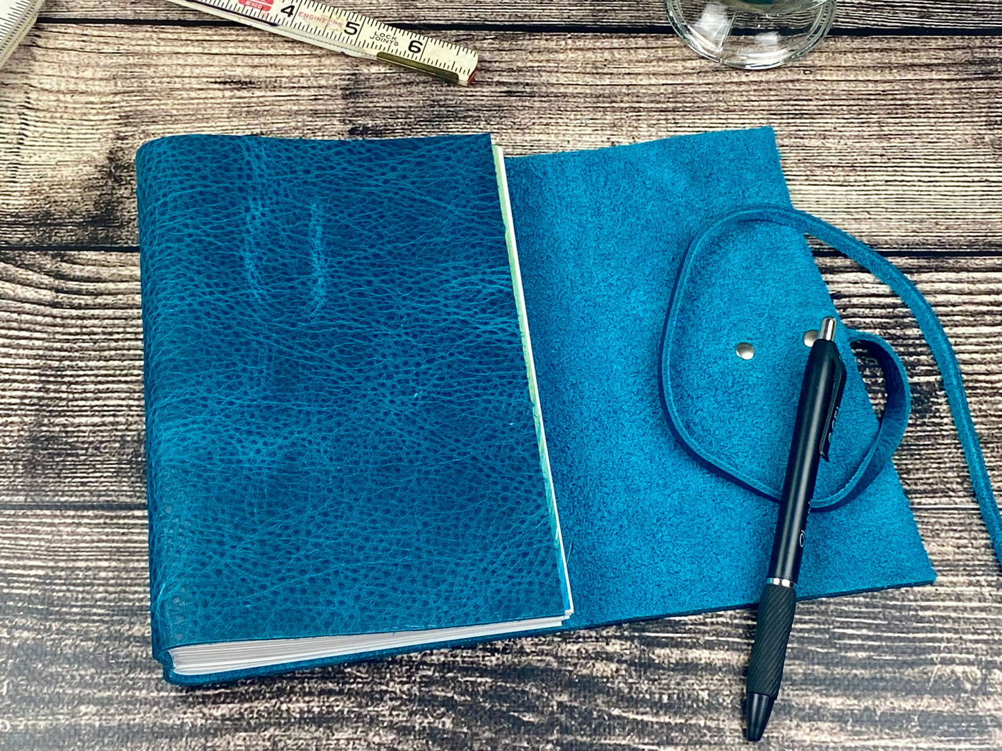 5x7 Lined Journal - Turquoise Bison Leather