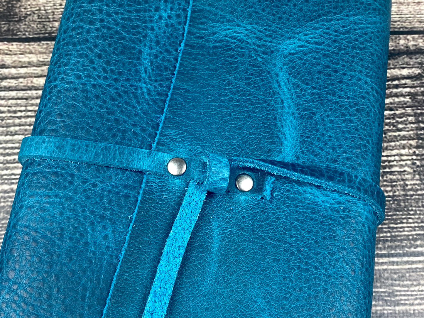5x7 Lined Journal - Turquoise Bison Leather