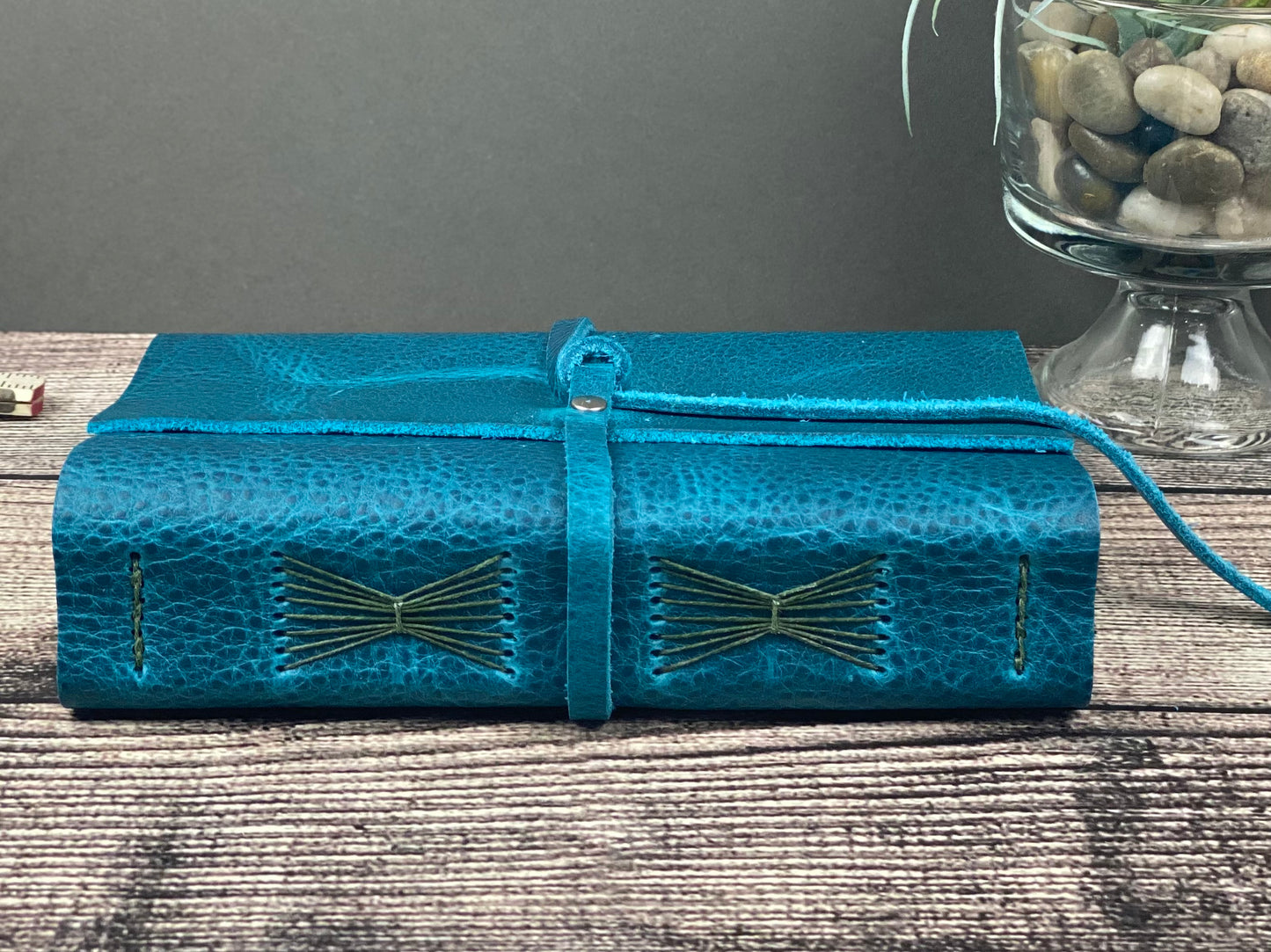 5x7 Lined Journal - Turquoise Bison Leather