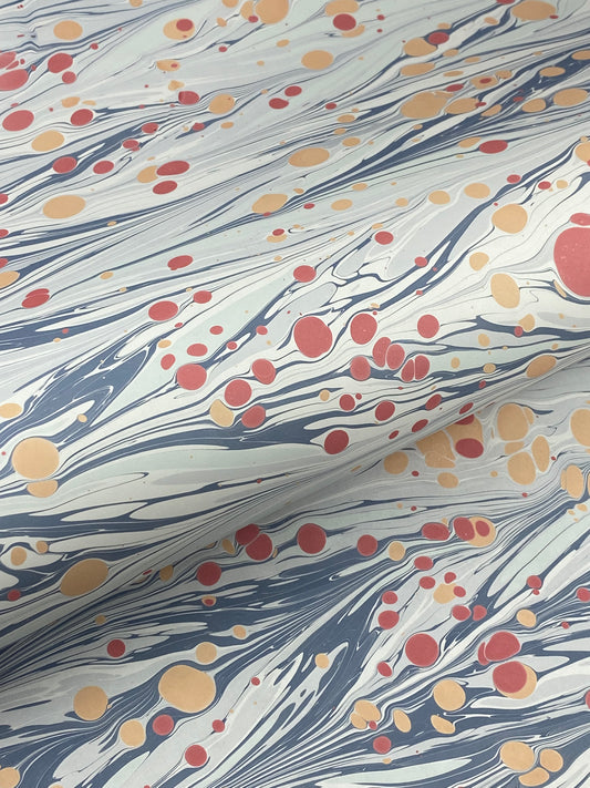 Full Sheet Hand-Marbled Paper P212 - 3 sheets made
