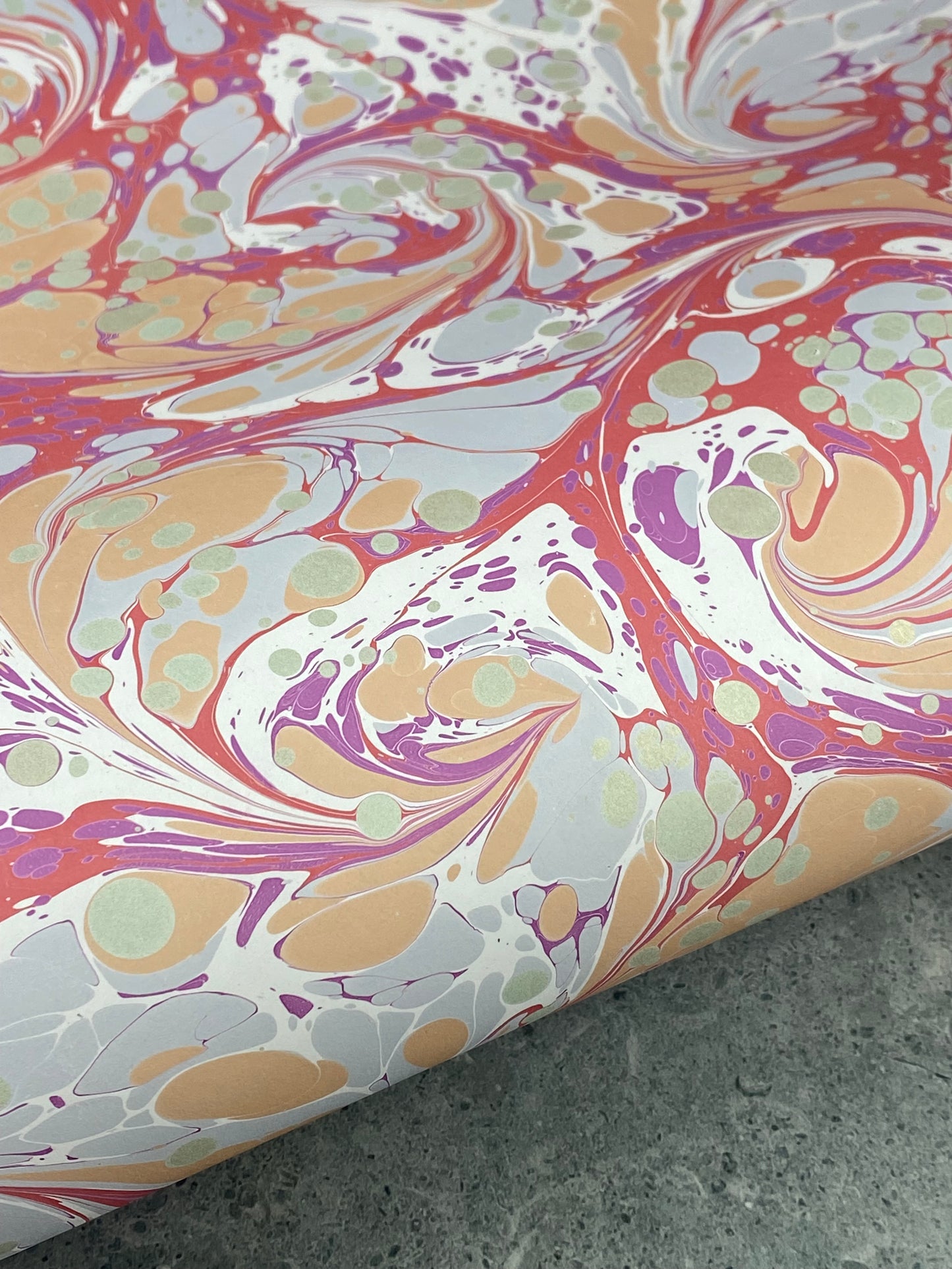 Full Sheet Hand-Marbled Paper P226