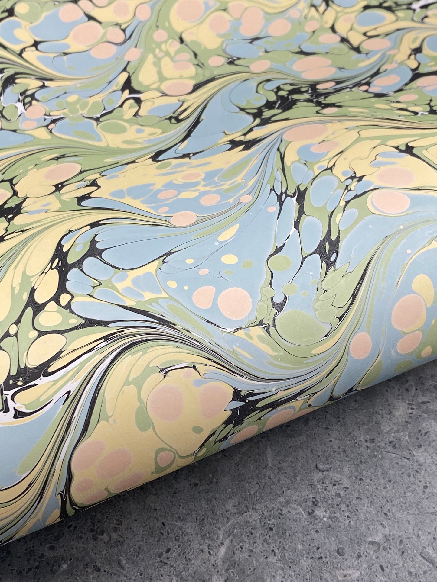 Full Sheet Hand-Marbled Paper P228