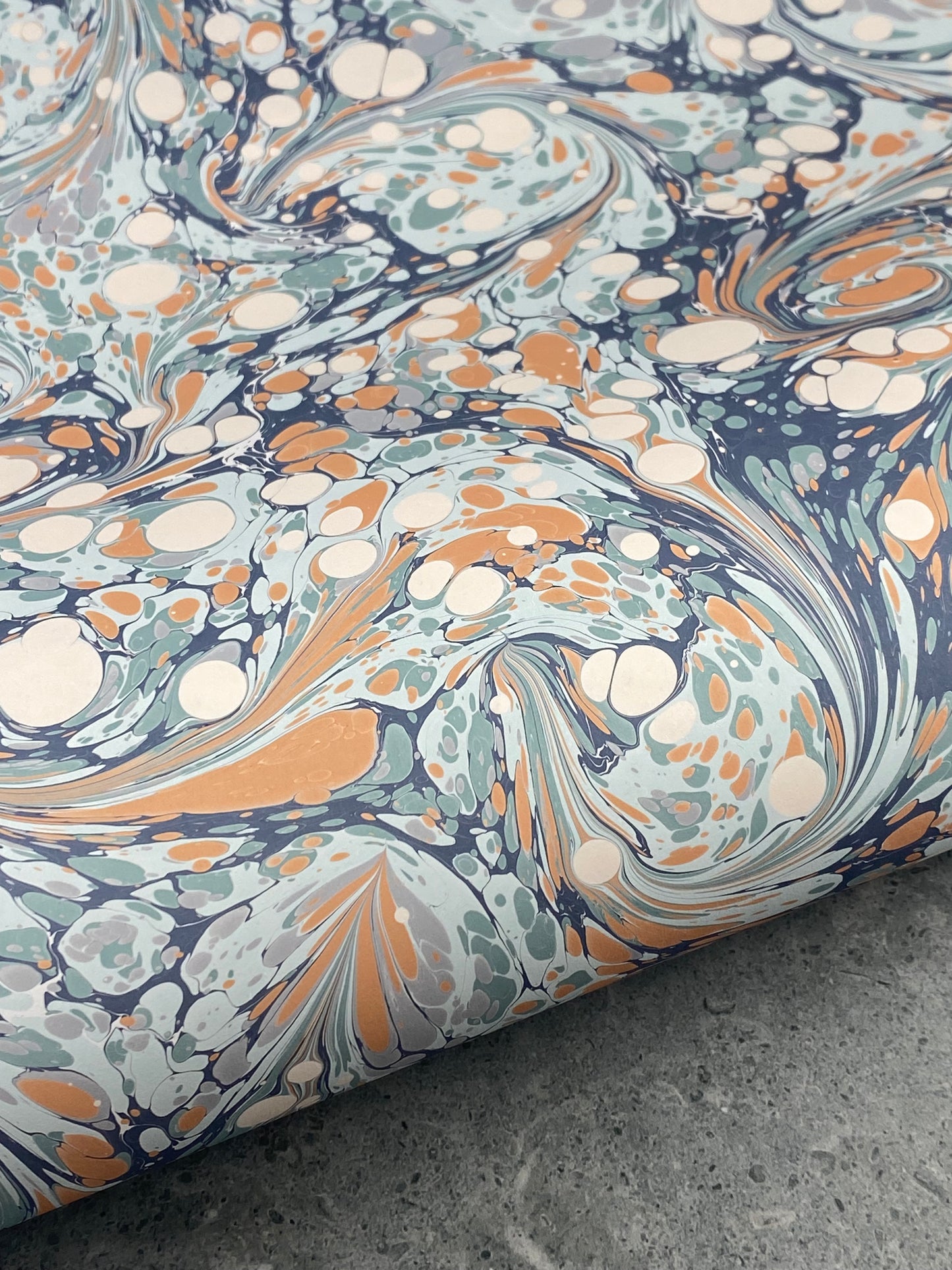 Full Sheet Hand-Marbled Paper P229