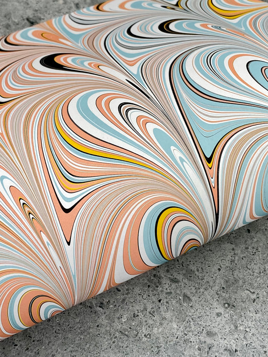 Half-Sheet Hand-Marbled Paper P160H