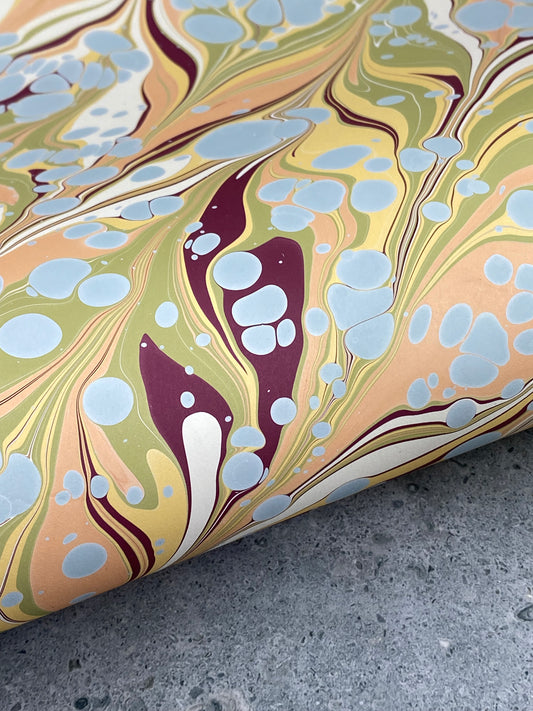 Full Sheet Hand-Marbled Paper P321