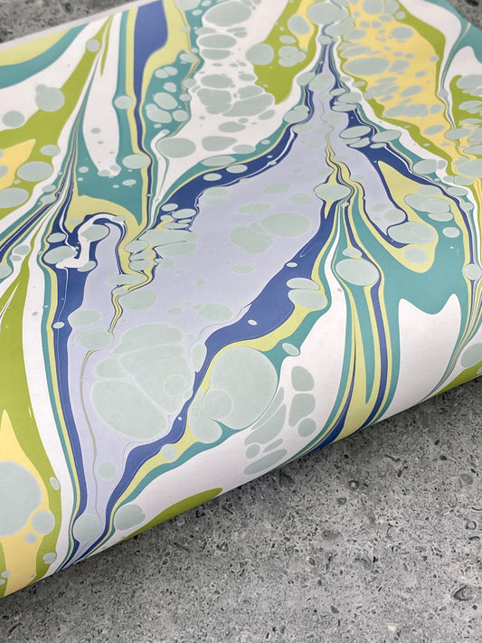 Half-Sheet Hand-Marbled Paper P331H