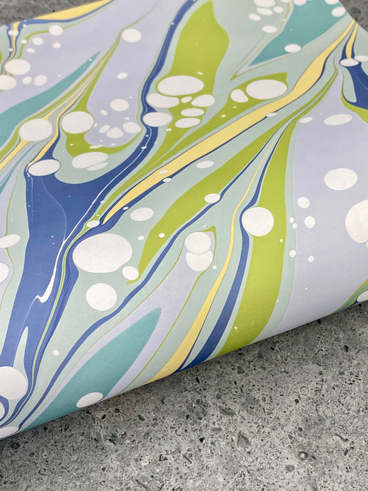 Half-Sheet Hand-Marbled Paper P329H