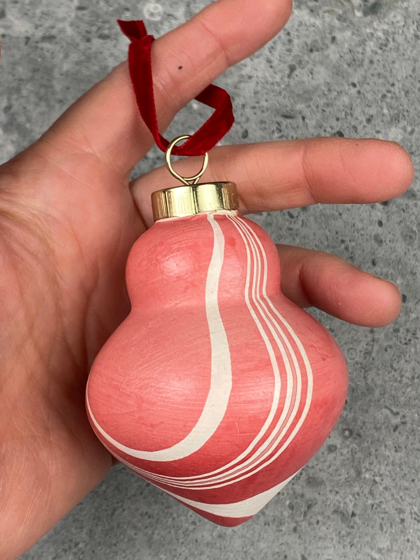Hand-Marbled Holiday Ornament