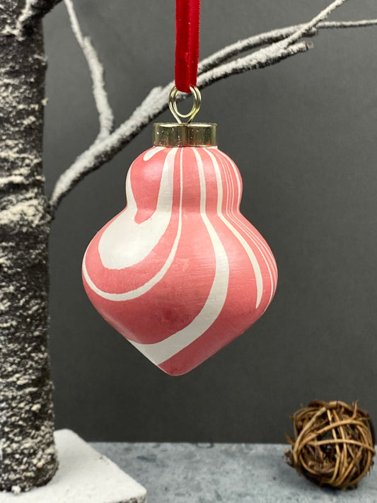 Hand-Marbled Holiday Ornament