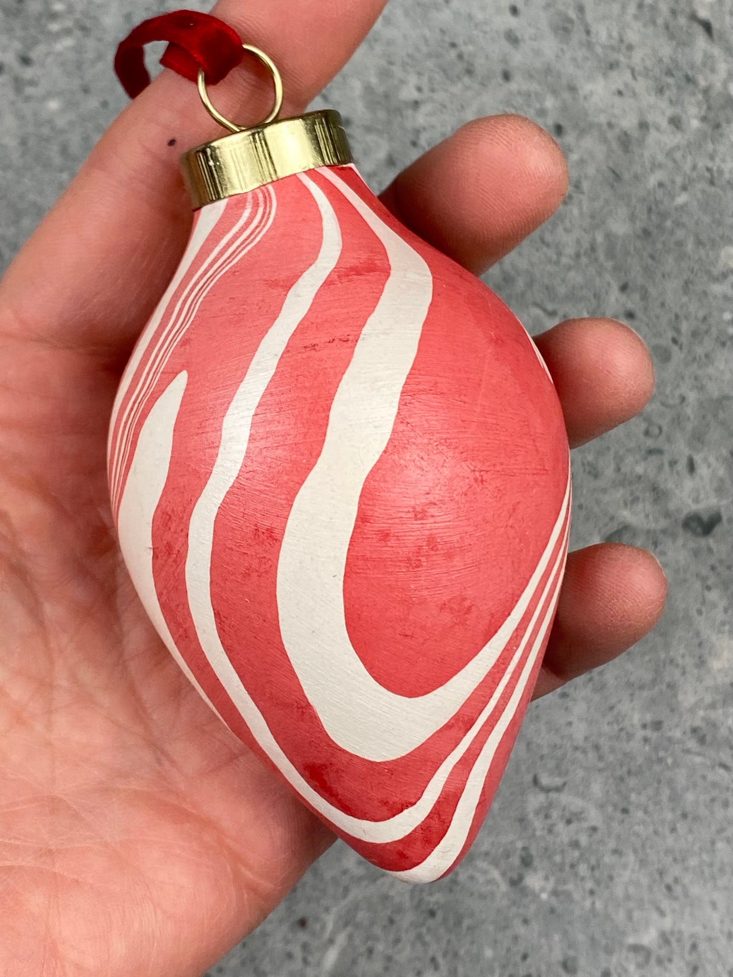 Hand-Marbled Holiday Ornament