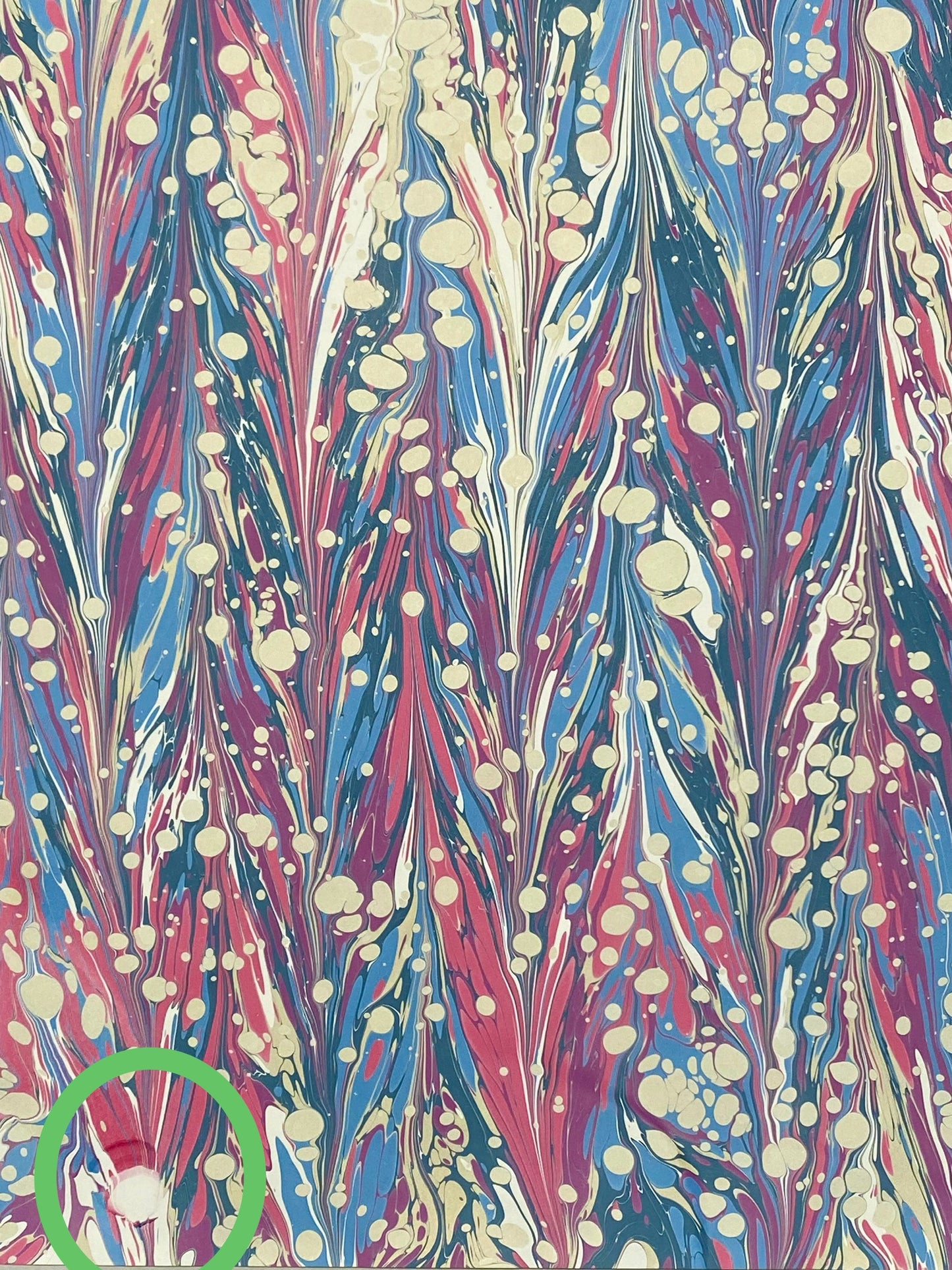 Full Sheet Hand-Marbled Paper P376S - Flawed