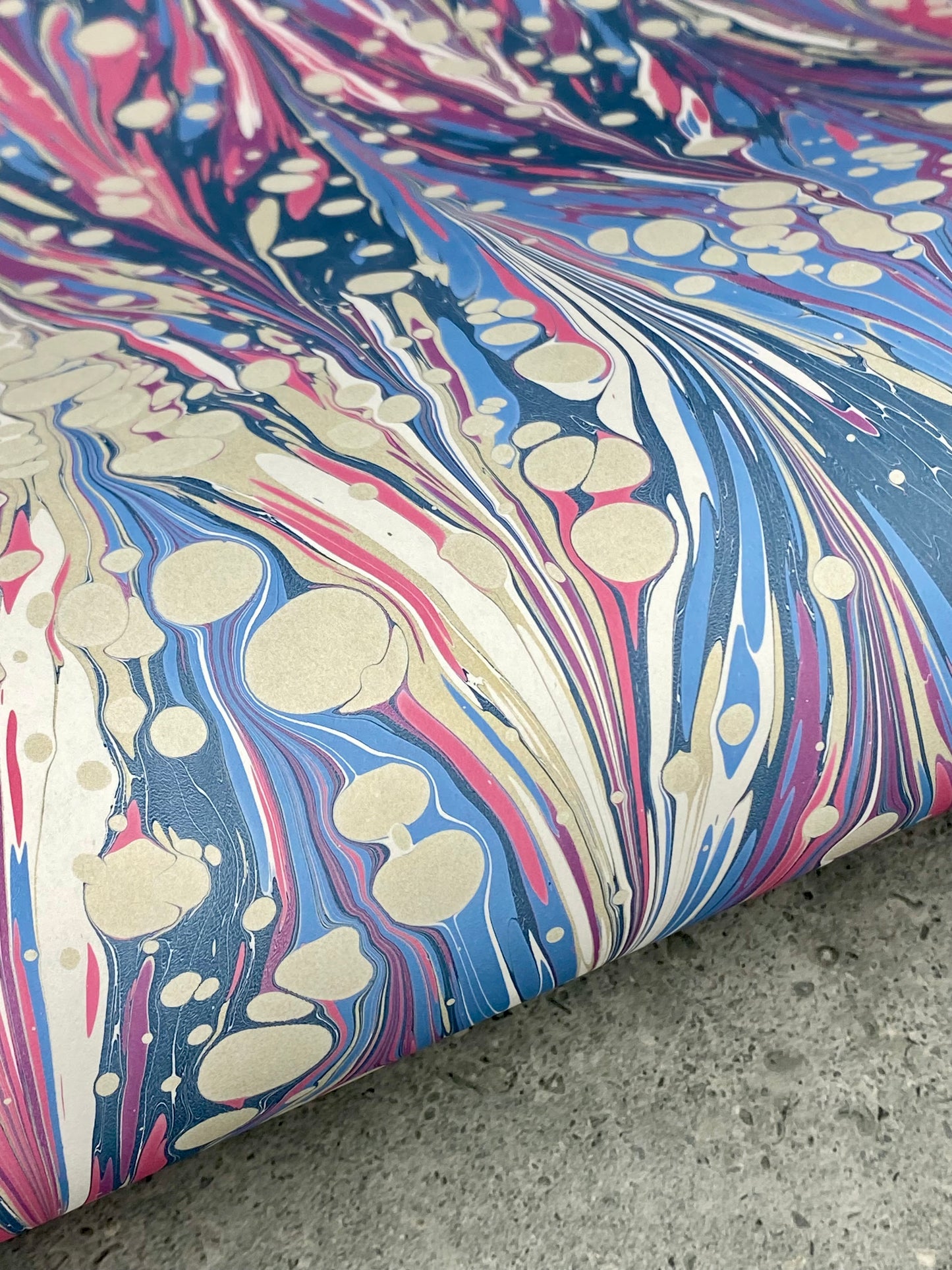 Full Sheet Hand-Marbled Paper P376S - Flawed