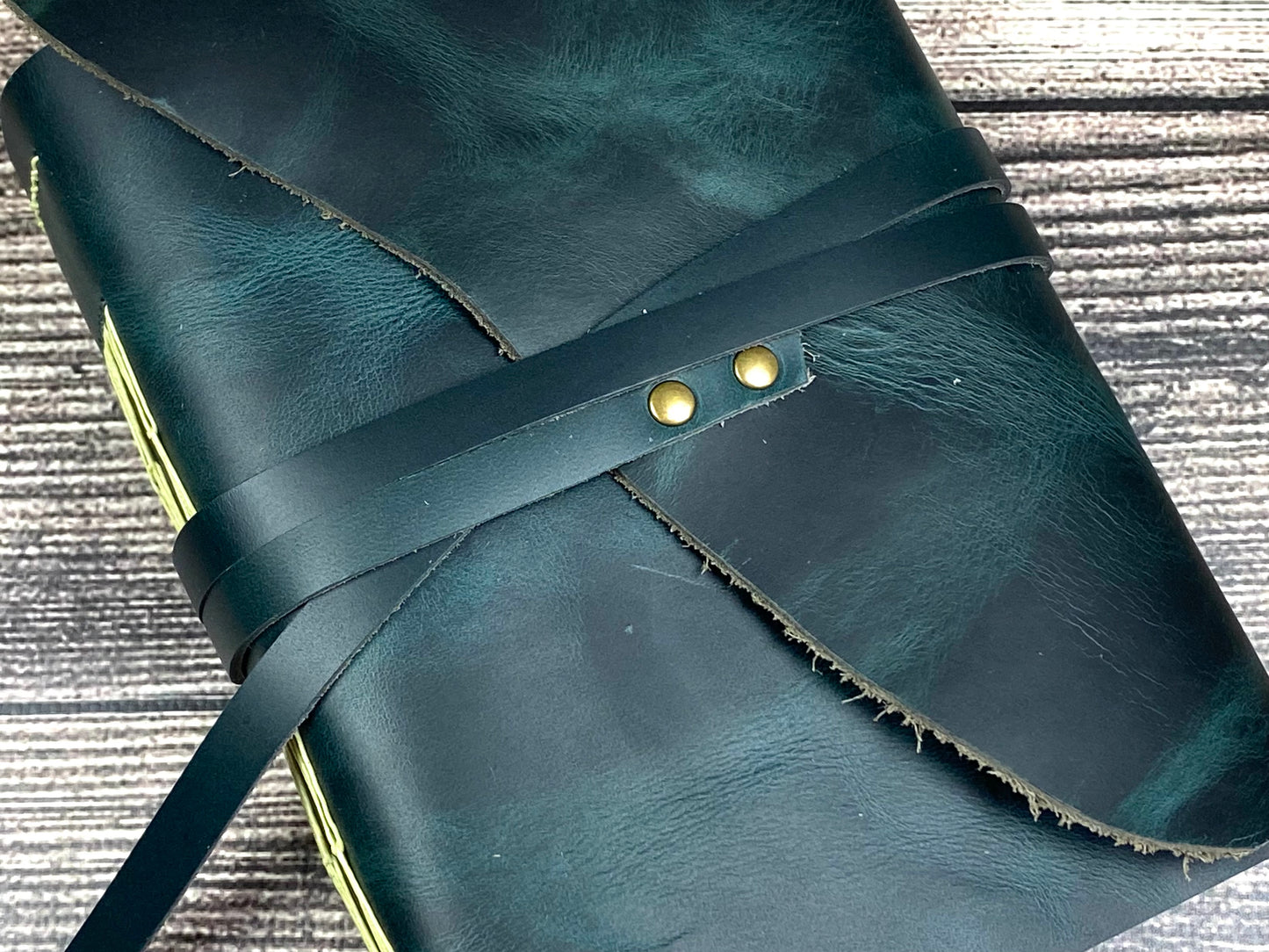 5x7 Blank Leather Journal in Peacock Cowhide