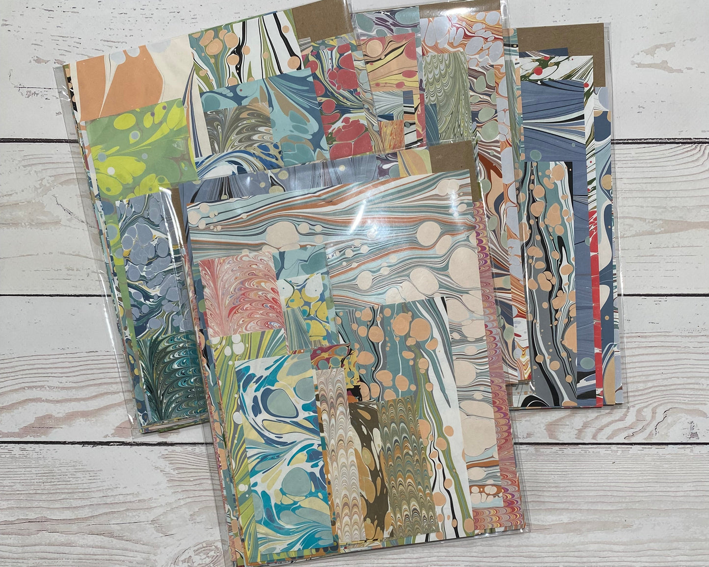 Mixed Scrap Pack - Hand-marbled paper
