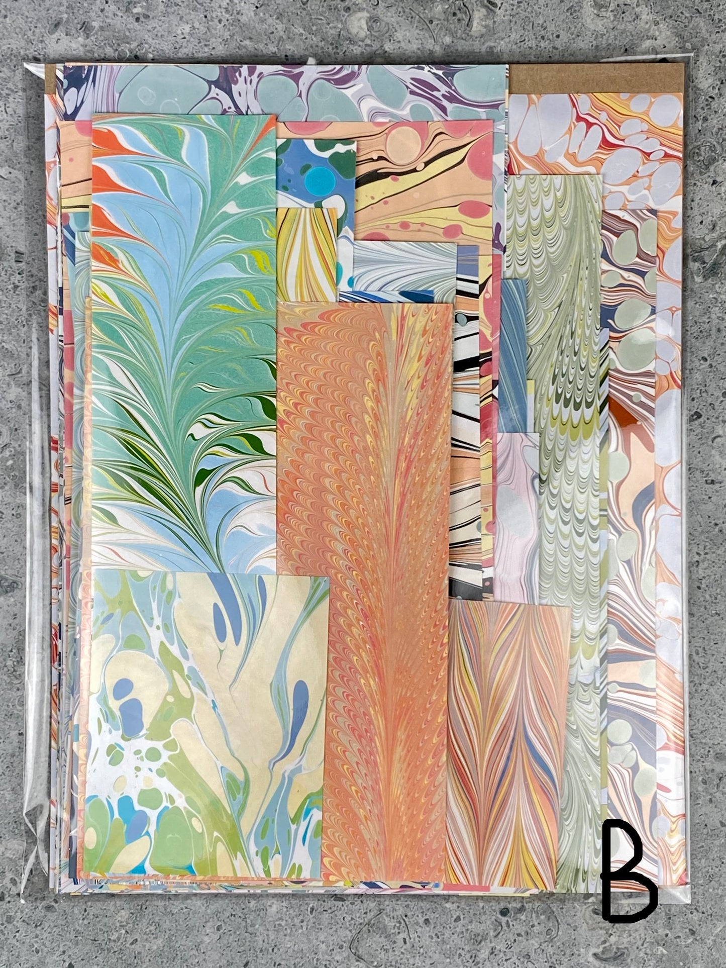 Mixed Scrap Pack - Hand-marbled paper