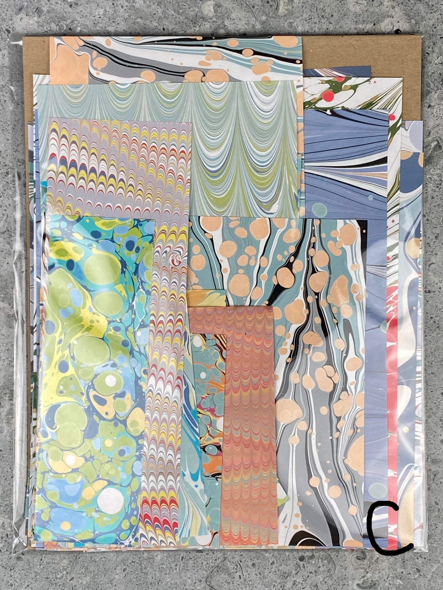 Mixed Scrap Pack - Hand-marbled paper