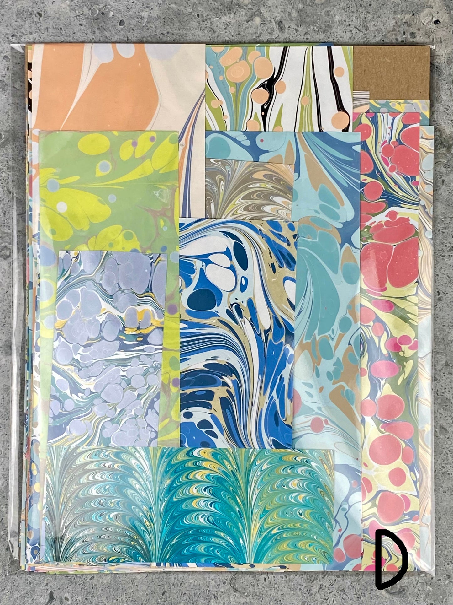 Mixed Scrap Pack - Hand-marbled paper