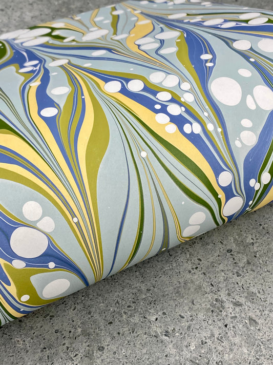 Half-Sheet Hand-Marbled Paper 406