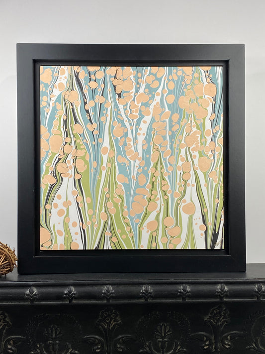 Original Framed Marbled Art, Wall Art