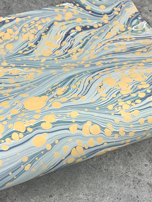 Half-Sheet Hand-Marbled Paper P445H