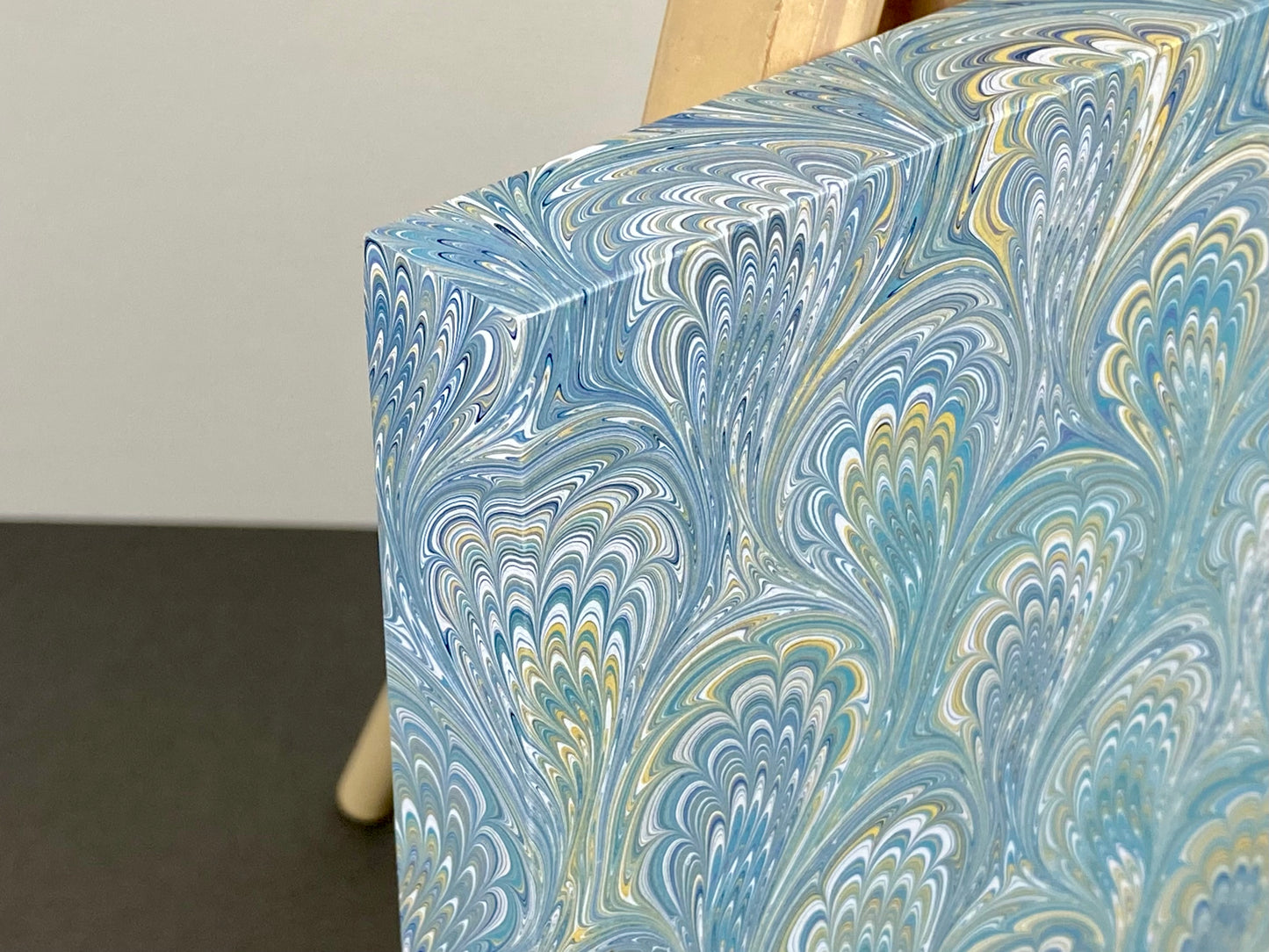 Original 6x6 Marbled Wall Art "Peacock Strut"