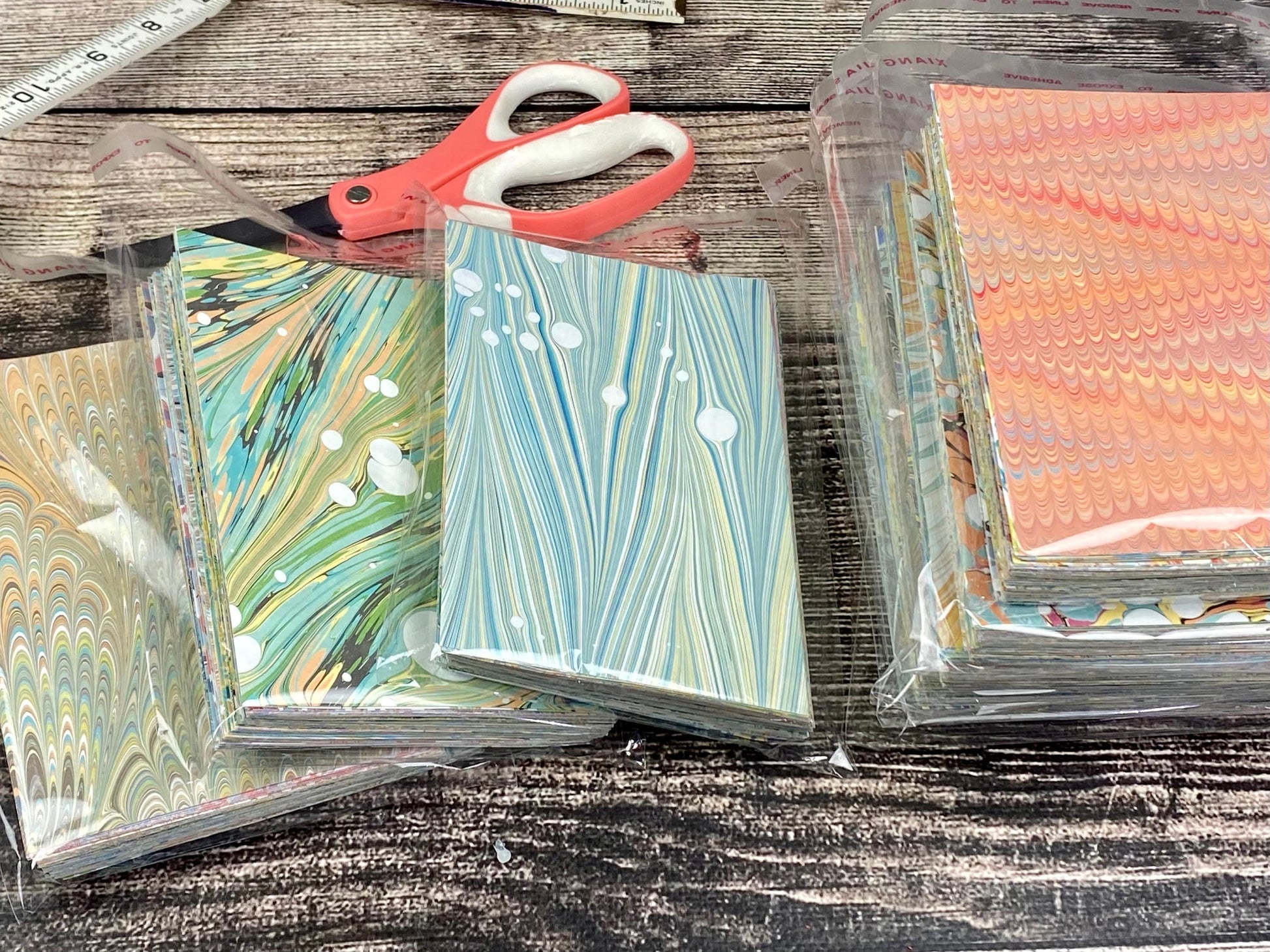 100 pack - Hand-Marbled Paper 4x6 Pieces