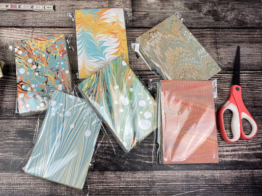 100 pack - Hand-Marbled Paper 4x6 Pieces