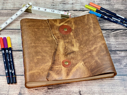 Large Bison Leather Sketchbook