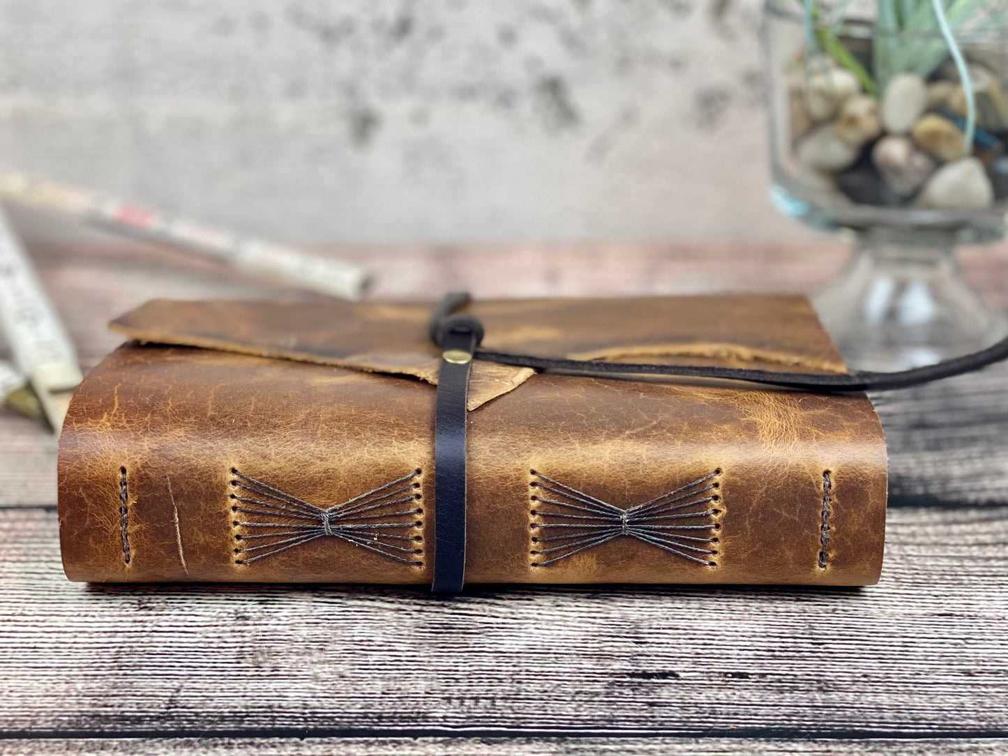 Medium Leather Journal - Rustic Pecan Bison