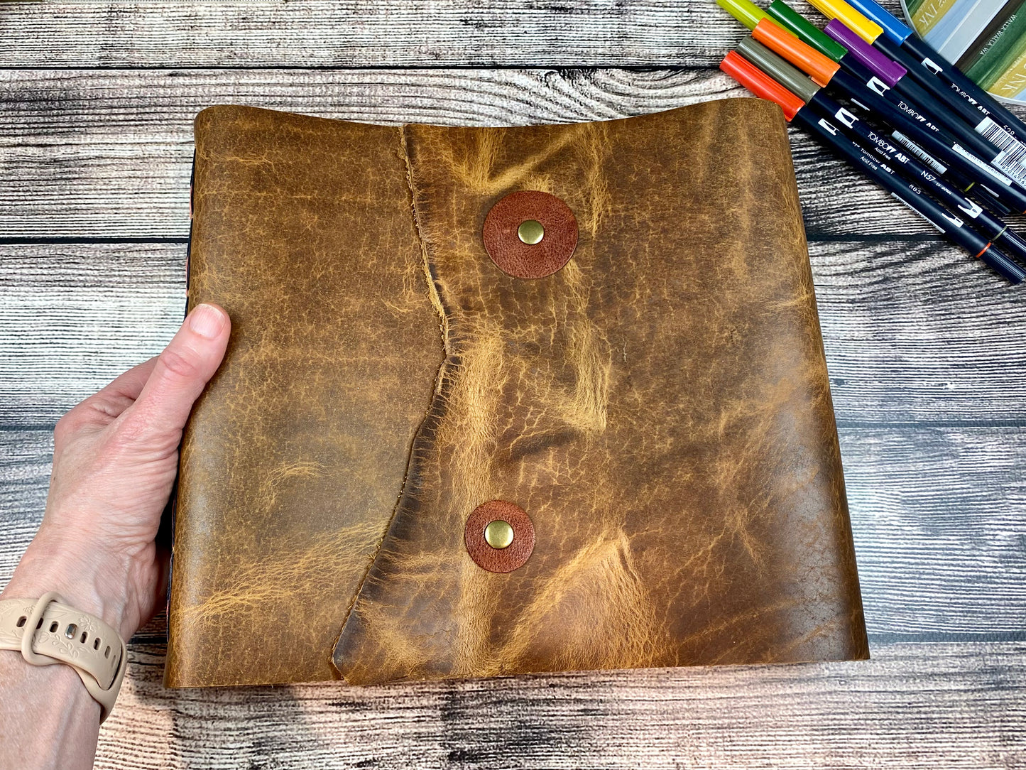 Large Bison Leather Sketchbook
