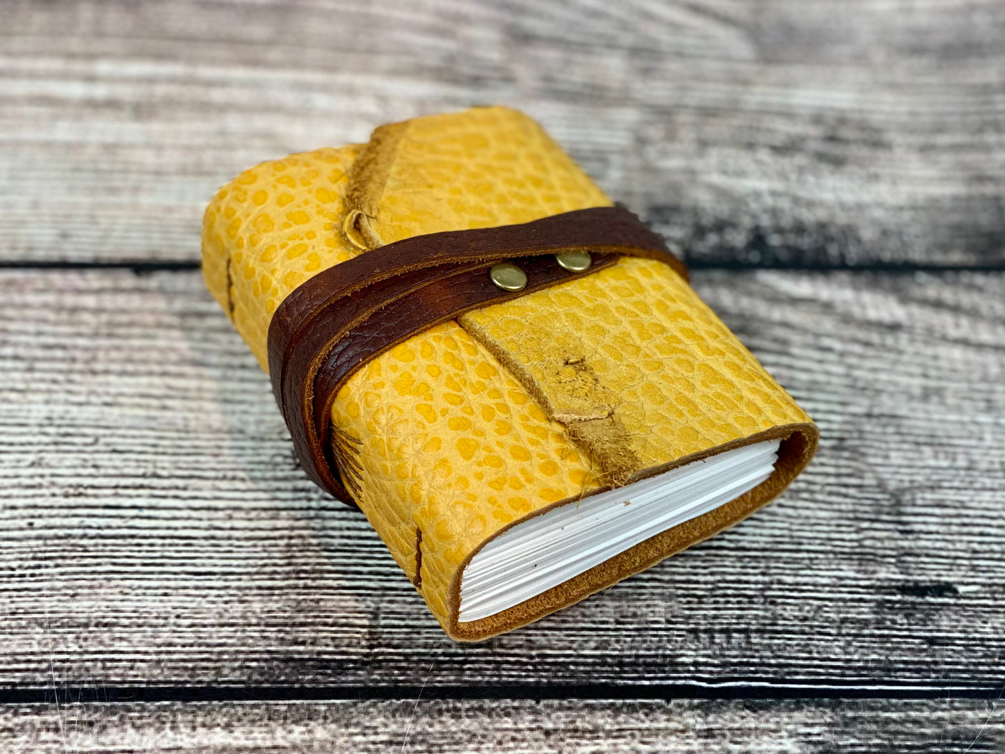 Mini Leather Journal - Golden Bison/Spice