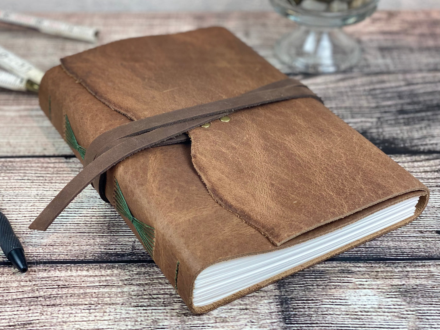 Large Leather Journal - Pecan Bison