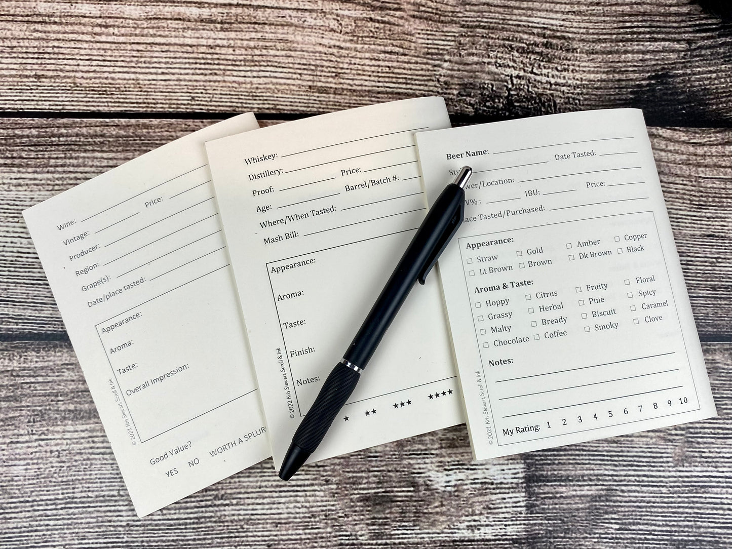 Refillable Journal for Whiskey, Bourbon, Wine or Beer Notes