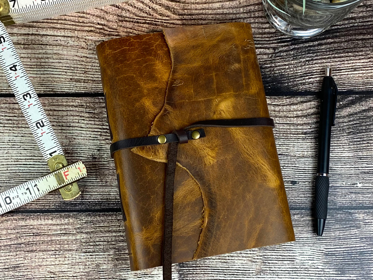 Medium Leather Journal - Rustic Pecan Bison