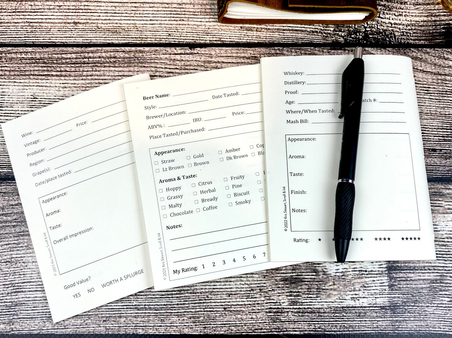 Refillable Journal for Whiskey, Bourbon, Wine or Beer Notes