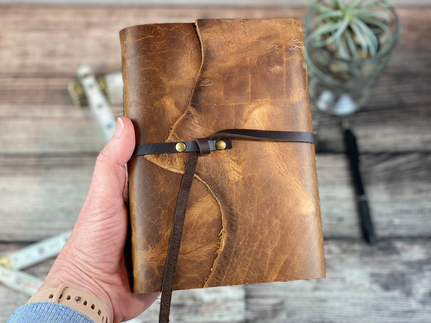 Medium Leather Journal - Rustic Pecan Bison