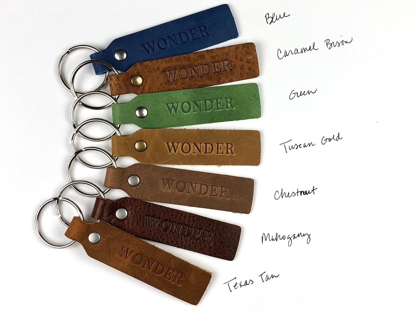 Keychain - Wonder - in various leathers