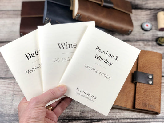 Refills for Tasting Journals - Bourbon, Whiskey, Wine & Beer - Set of 2 booklets refills Scroll & Ink 